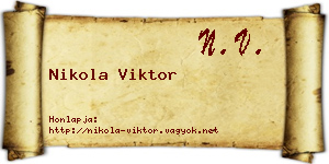 Nikola Viktor névjegykártya